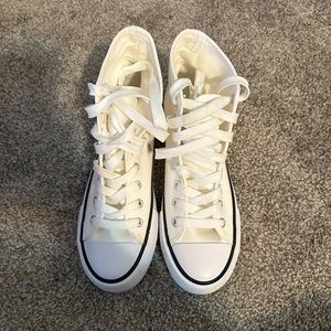 White high top canvas sneaker